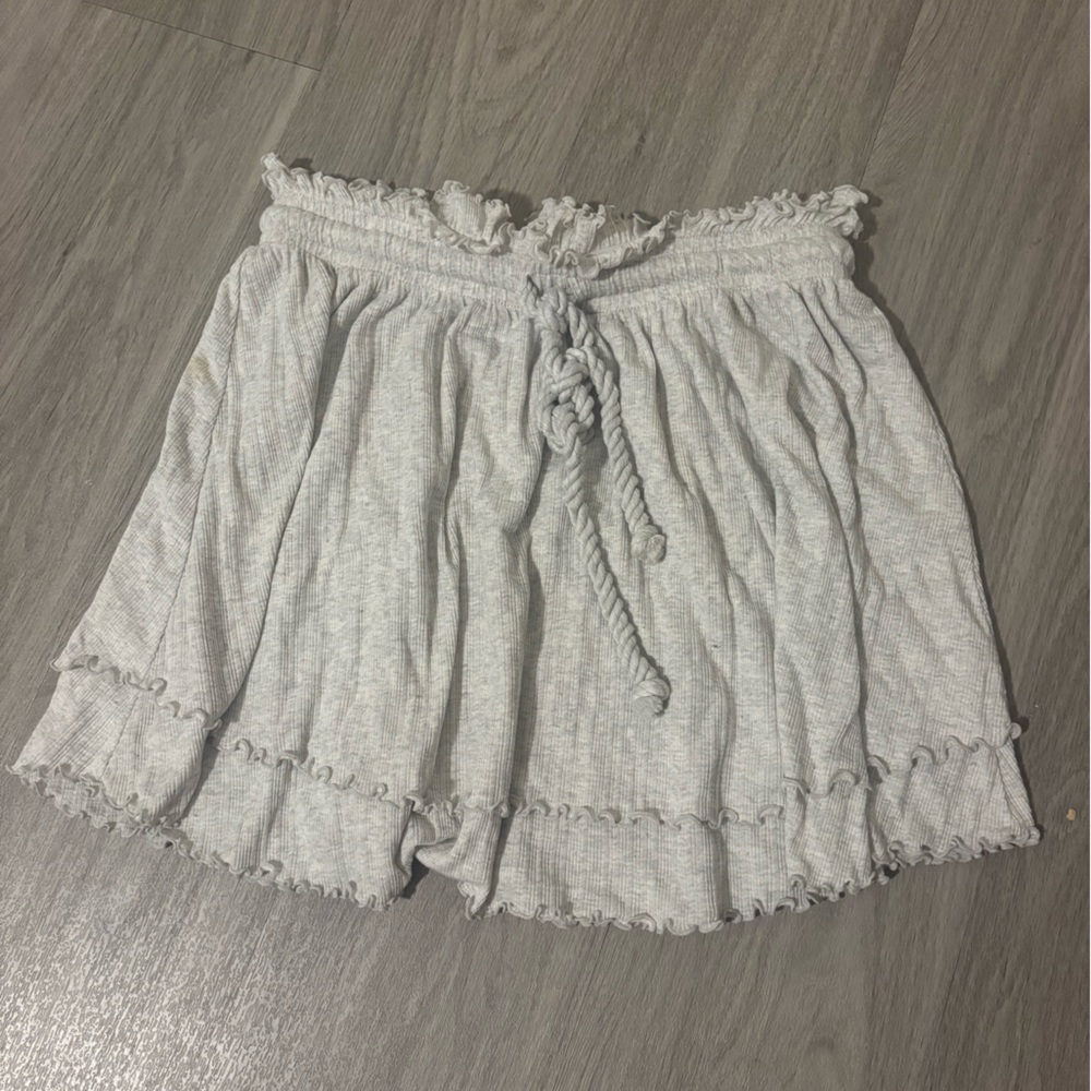 Free people Gray Smocked Bubble Mini Skirt